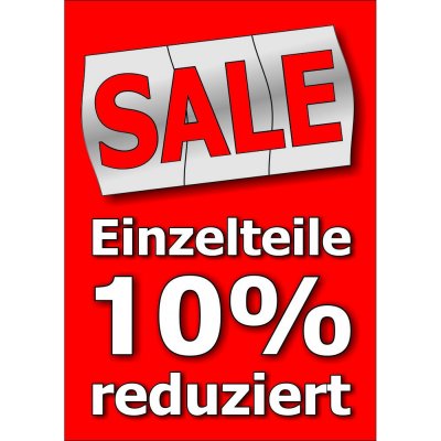 Plakat Sale - Einzelteile 10% reduziert