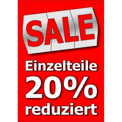 Plakat Sale - Einzelteile 20% reduziert