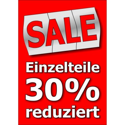 Plakat Sale - Einzelteile 30% reduziert