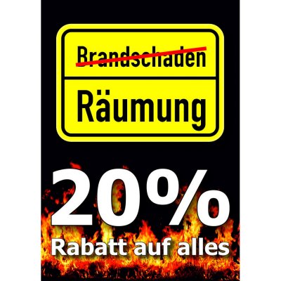 Plakat Brandschaden - Jedes Teil 20% reduziert
