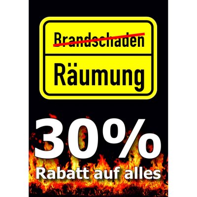 Plakat Brandschaden - Jedes Teil 30% reduziert