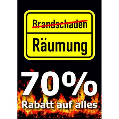 Plakat Brandschaden - Jedes Teil 70% reduziert