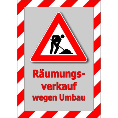 Plakat Räumungsverkauf wegen Umbau