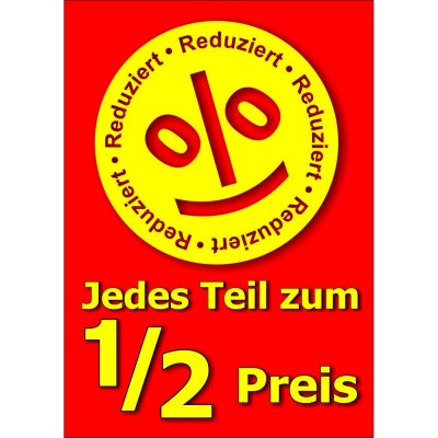 Plakat Jedes Teil zum 1/2 Preis