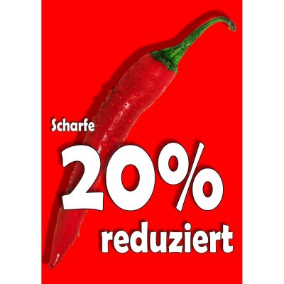 Plakat Scharfe 20% reduziert