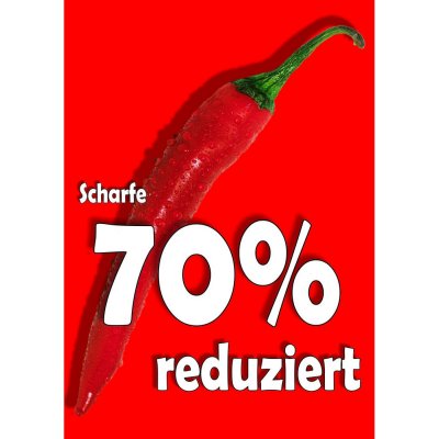 Plakat Scharfe 70% reduziert