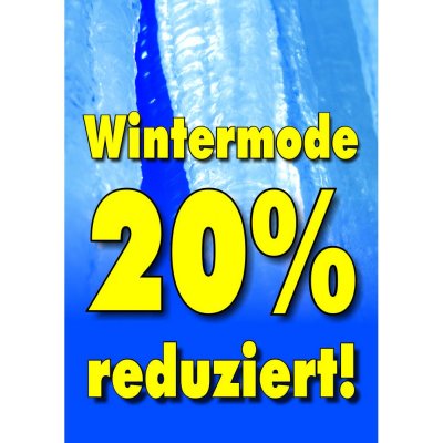Plakat Wintermode 20 Prozent reduziert