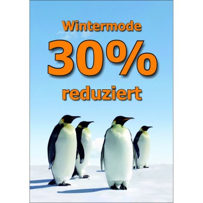 Plakat Wintermode 30 Prozent reduziert