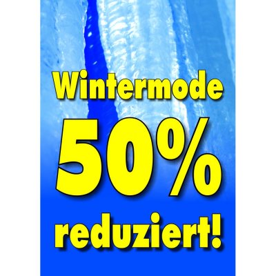 Plakat Wintermode 50 Prozent reduziert