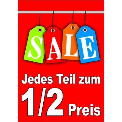 Plakat Sale - Jedes Teil zum 1/2 Preis