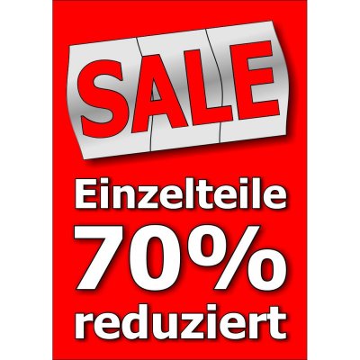 Plakat Sale - Einzelteile 70% reduziert