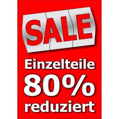 Plakat Sale - Einzelteile 80% reduziert