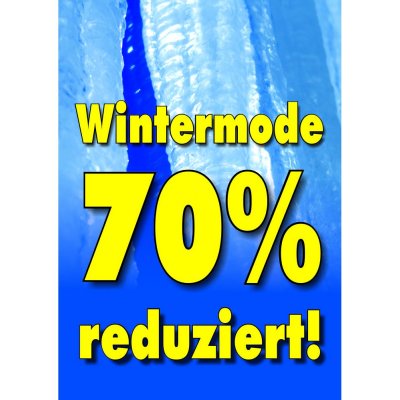 Plakat Wintermode 70 Prozent reduziert