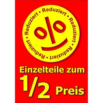 Plakat Einzelteile zum 1/2 Preis