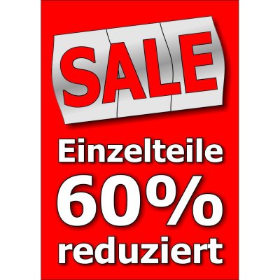 Plakat Sale - Einzelteile 60% reduziert