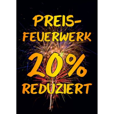 Plakat Preisfeuerwerk - 20 Prozent reduziert