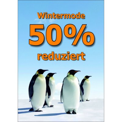 Plakat Wintermode 50 Prozent reduziert