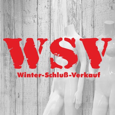Folienbeschriftung WSV Winter-Schlu-Verkauf 70 cm lang, Farbe Rot