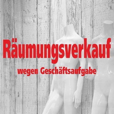 Folienbeschriftung R�umungsverkauf wegen Gesch�ftsaufgabe 150 cm lang, Farbe Weiss