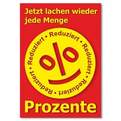 Plakat Jetzt lachen wieder jede Menge Prozente