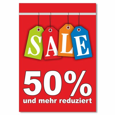 Plakat Sale - 50% und mehr reduziert