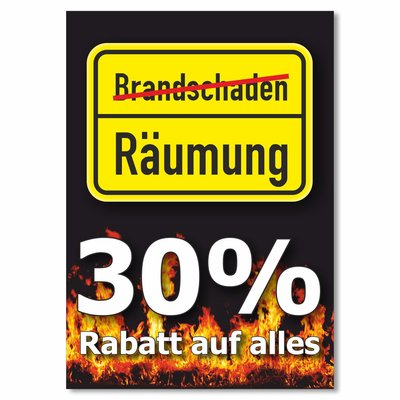 Plakat Brandschaden - Jedes Teil 30% reduziert