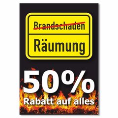 Plakat Brandschaden - Jedes Teil 50% reduziert