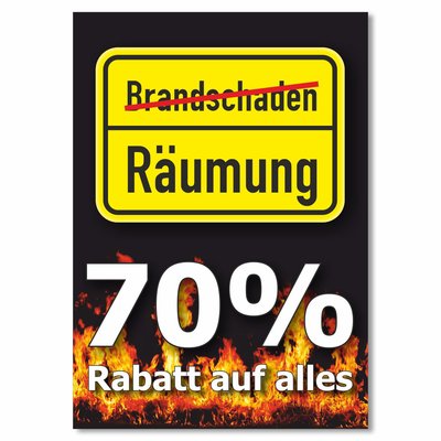 Plakat Brandschaden - Jedes Teil 70% reduziert