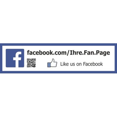 Facebook Aufkleber & Werbeschild Gefällt mir mit QR Code