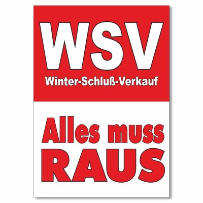 Plakat Winter-Schlu-Verkauf - Alles muss Raus DIN A1 (594 x 841 )