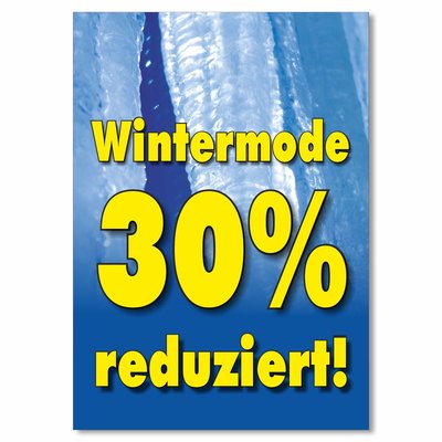 Plakat Wintermode 30 Prozent reduziert
