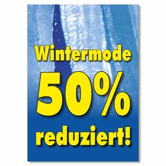 Plakat Wintermode 50 Prozent reduziert