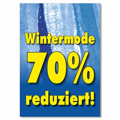 Plakat Wintermode 70 Prozent reduziert DIN A1 (594 x 841 )
