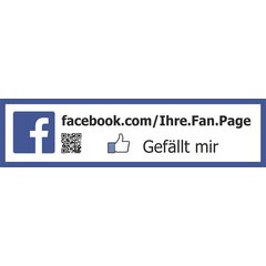Facebook Aufkleber mit QR Code und Like us on Facebook...