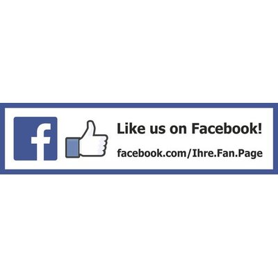 Facebook Mini Aufkleber Like us on Facebook 80 x 20 mm - 25 Stück