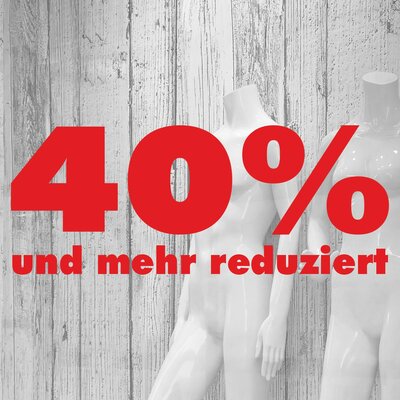 Folienbeschriftung 40% und mehr reduziert 110 cm lang, Farbe Rot